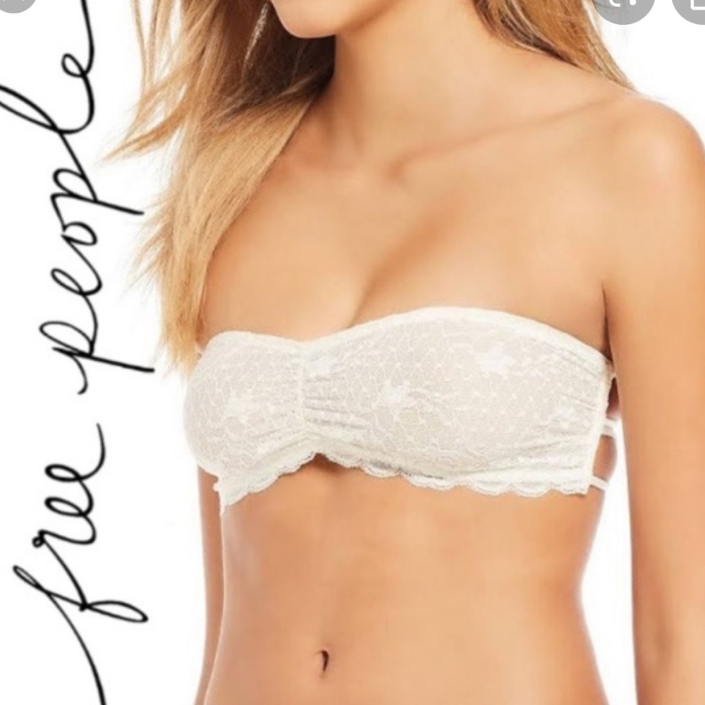 Free People white lace bandeau with strap back